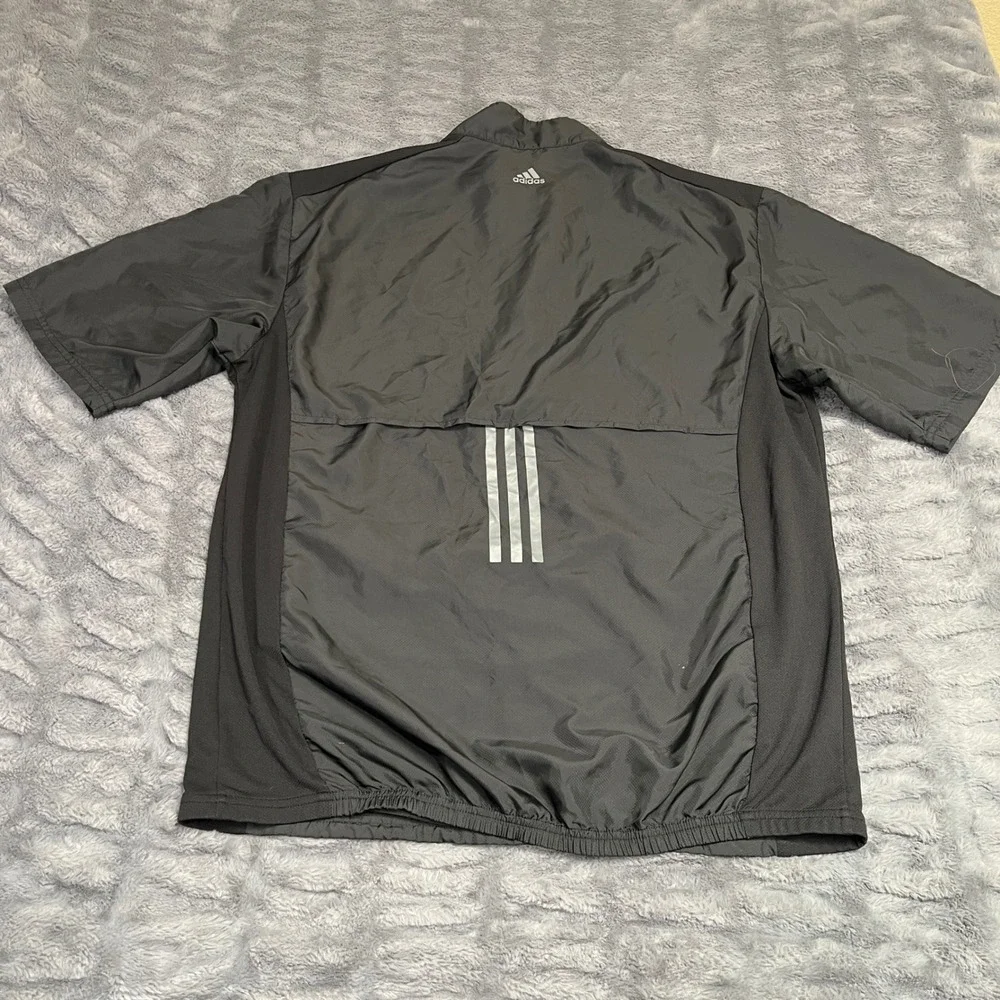 Adidas Golf Mens Black 1/4 Zip Short Sleeve Windbreaker Jacket AE5938 Large